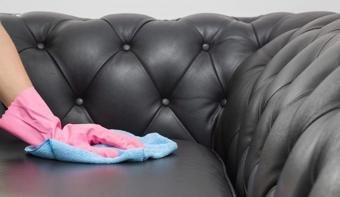 Leather furniture cleaning service